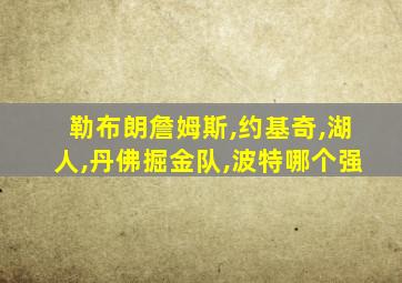 勒布朗詹姆斯,约基奇,湖人,丹佛掘金队,波特哪个强