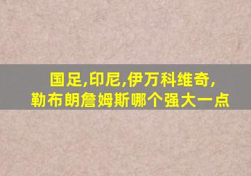 国足,印尼,伊万科维奇,勒布朗詹姆斯哪个强大一点