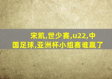 宋凯,世少赛,u22,中国足球,亚洲杯小组赛谁赢了