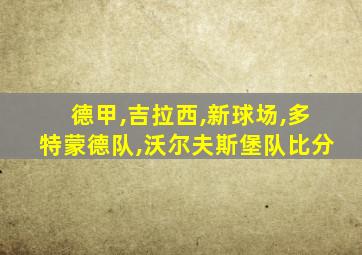 德甲,吉拉西,新球场,多特蒙德队,沃尔夫斯堡队比分