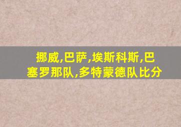 挪威,巴萨,埃斯科斯,巴塞罗那队,多特蒙德队比分